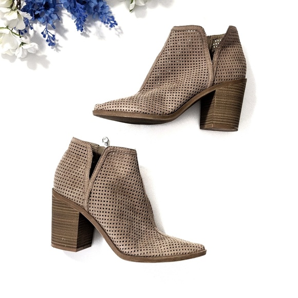 taupe perforated booties